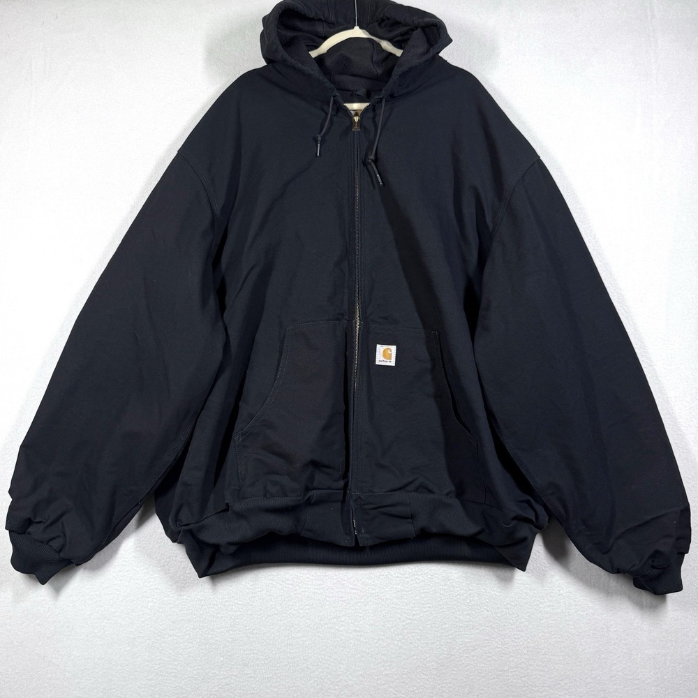 Vintage Carhartt Jacket Men 4XL Tall Canvas Helmets To Hardhats Lined Hooded USA